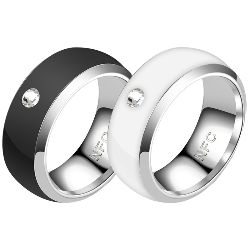 Smart Ring Nfc Pay - スマートフォン,デジタル,ステンレス鋼,男性と女性のための携帯電話,AndroidとiPhoneのカップルのための,ファッショナブルな新しいテクノロジーnfc