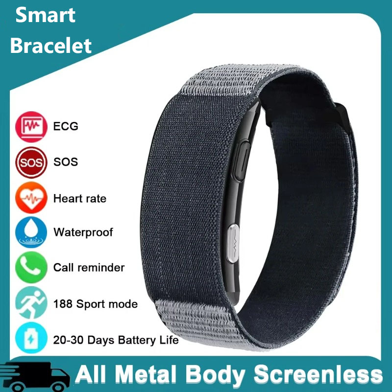 Fall Detection Watch - VITRO NO スクリーン 軽量スマートブレスレット ECG SOS