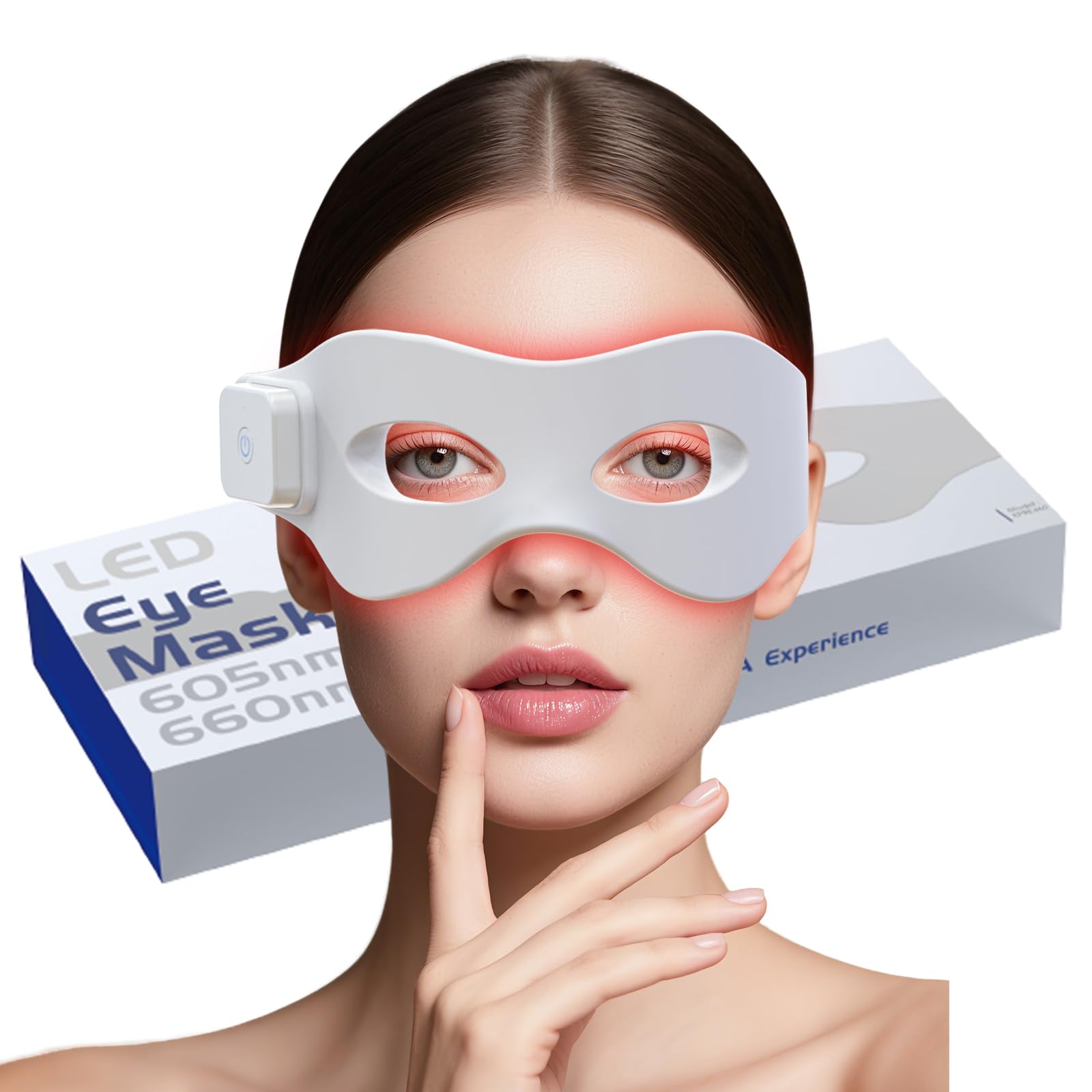 Light Therapy Glasses - 3D赤色光EMSアイマッサージャー 4モード 605NM-830NM 目袋除去 目元のしわ 目の疲れ
