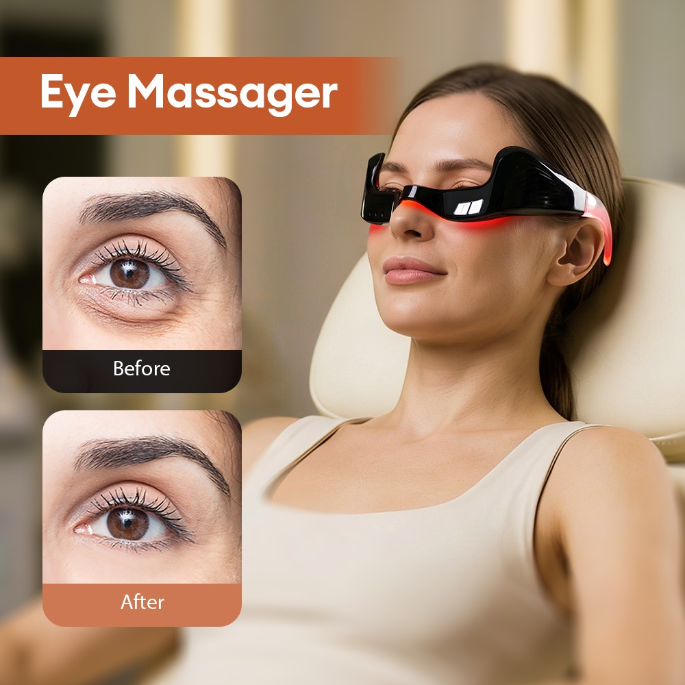 電気アイマッサージャー赤色光療法目の疲労を和らげる滑らかな目 - Light Therapy Glasses のレビューと価格