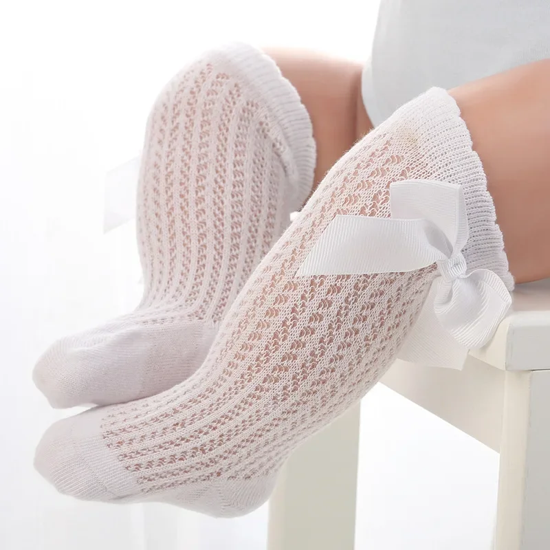 夏メッシュ女の赤ちゃん靴下かわいい大きな弓ソフト綿弾性白赤新 - Baby Sock Oximeter のレビューと価格